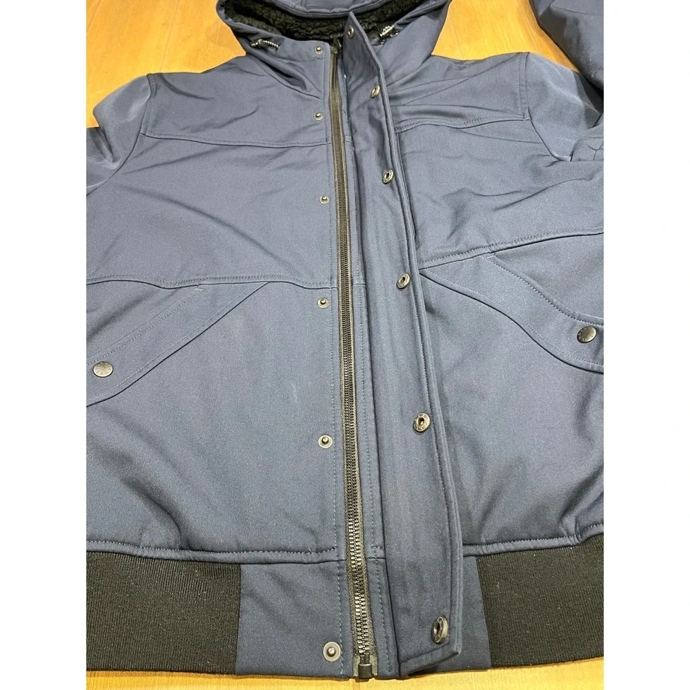 Levi Strauss Mens Navy Blue‎ Sherpa Lined Hooded Softshell Bomber Jacket L